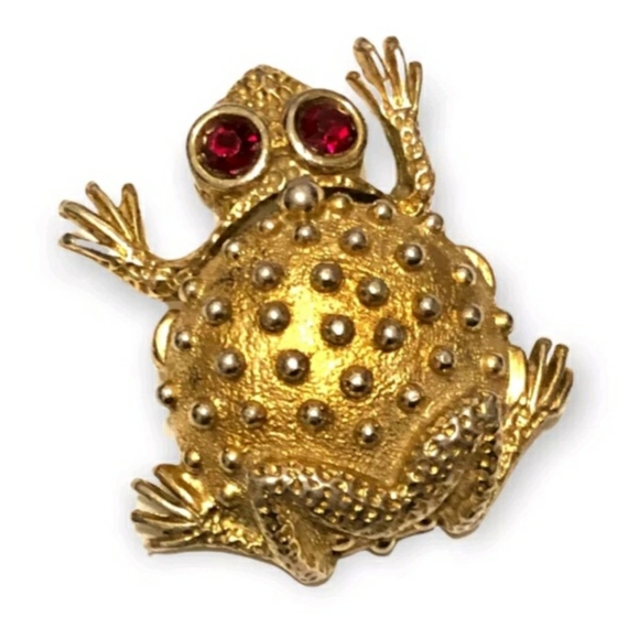 Vtg Helena Rubinstein Heavent Sent Frog Toad Perfume solid Trinket Red Eyes - Picture 2 of 5